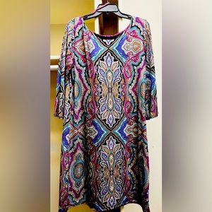 Multi-color 3/4 long sleeve dress! Great work dress!